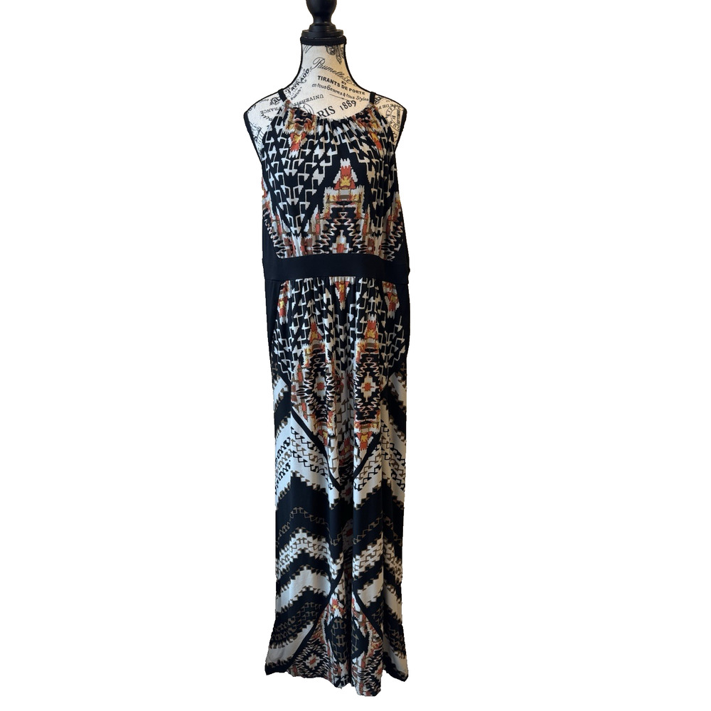 Chicos Sleeveless Maxi Dress Size 4 (XXL/20) Multicolor Southwest Print
